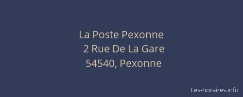 La Poste Pexonne