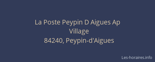 La Poste Peypin D Aigues Ap