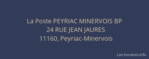 La Poste PEYRIAC MINERVOIS BP