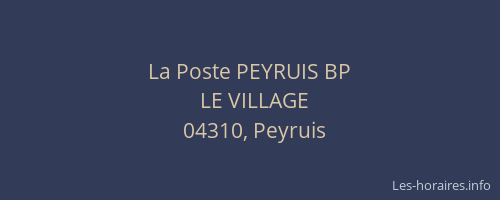 La Poste PEYRUIS BP