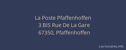 La Poste Pfaffenhoffen