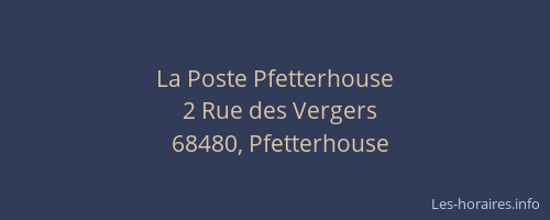 La Poste Pfetterhouse