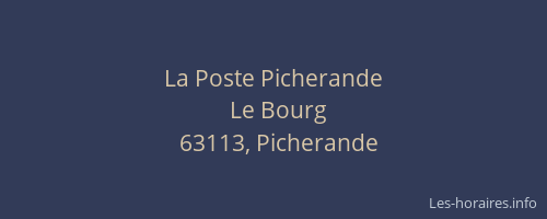 La Poste Picherande