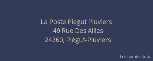 La Poste Piegut Pluviers
