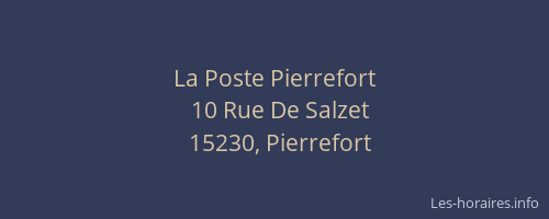 La Poste Pierrefort