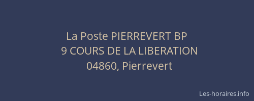 La Poste PIERREVERT BP