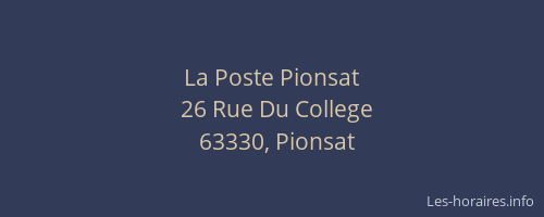 La Poste Pionsat
