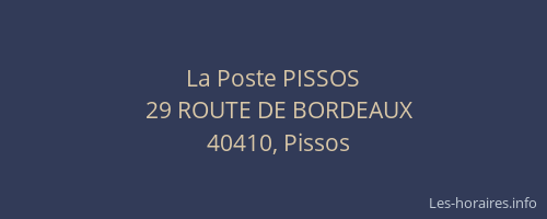 La Poste PISSOS