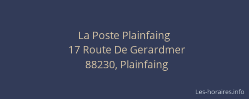 La Poste Plainfaing