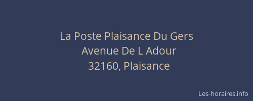 La Poste Plaisance Du Gers