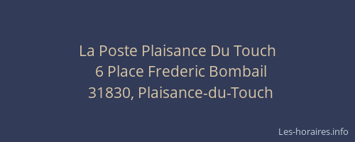 La Poste Plaisance Du Touch