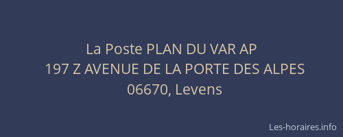 La Poste PLAN DU VAR AP