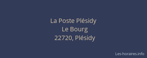 La Poste Pl&eacute;sidy