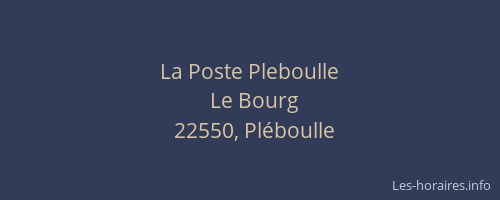 La Poste Pleboulle