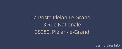 La Poste Plelan Le Grand