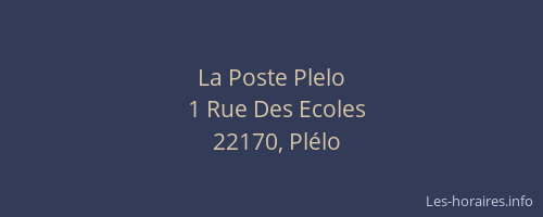 La Poste Plelo