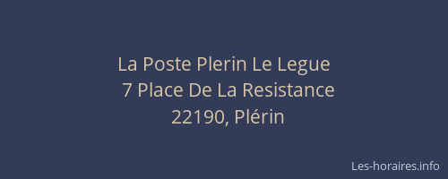 La Poste Plerin Le Legue