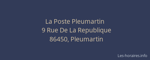 La Poste Pleumartin