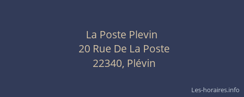 La Poste Plevin