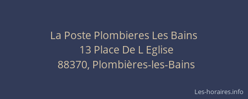 La Poste Plombieres Les Bains