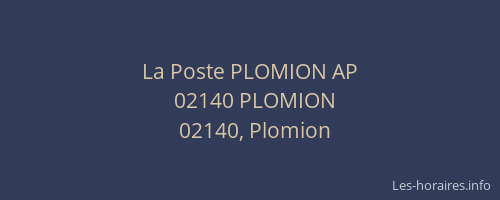 La Poste PLOMION AP