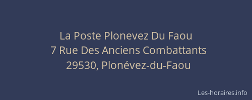 La Poste Plonevez Du Faou