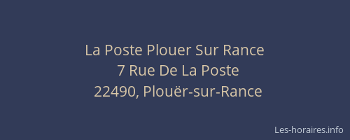 La Poste Plouer Sur Rance