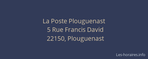 La Poste Plouguenast
