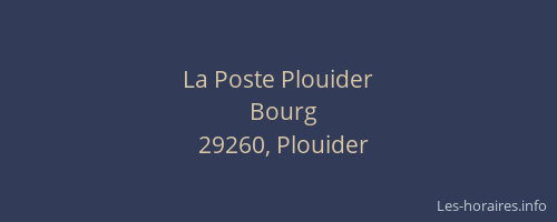 La Poste Plouider