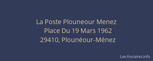 La Poste Plouneour Menez