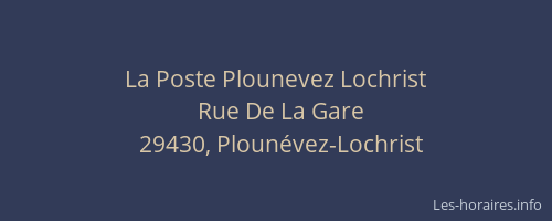 La Poste Plounevez Lochrist