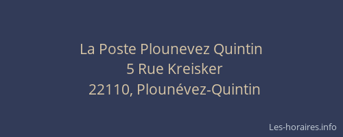 La Poste Plounevez Quintin