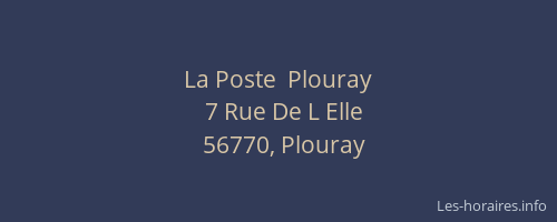 La Poste  Plouray