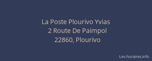 La Poste Plourivo Yvias