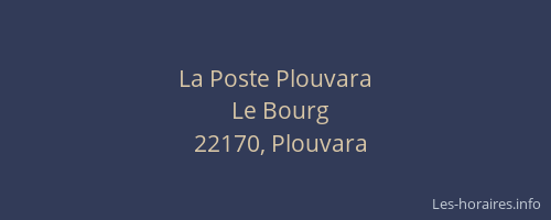 La Poste Plouvara