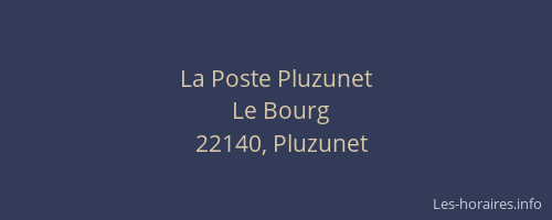 La Poste Pluzunet