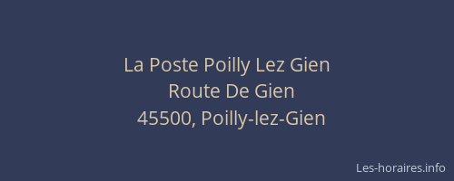 La Poste Poilly Lez Gien