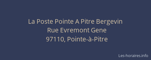 La Poste Pointe A Pitre Bergevin