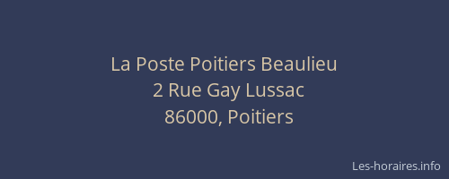 La Poste Poitiers Beaulieu