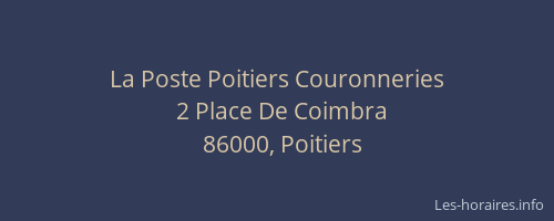 La Poste Poitiers Couronneries