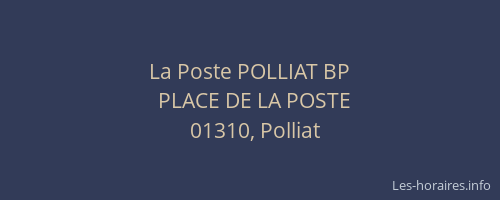 La Poste POLLIAT BP