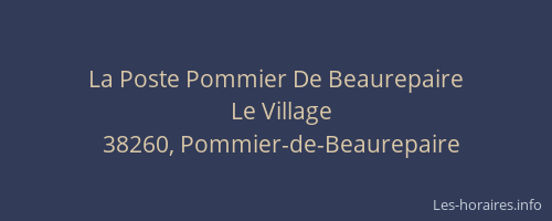 La Poste Pommier De Beaurepaire