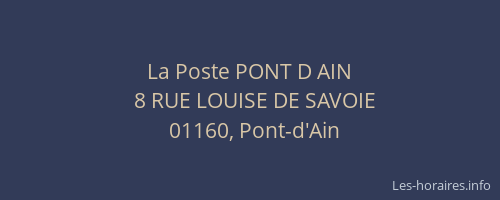 La Poste PONT D AIN