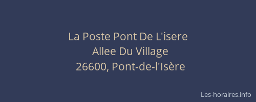 La Poste Pont De L'isere