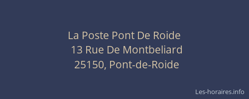 La Poste Pont De Roide