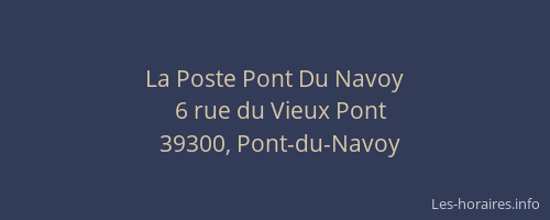 La Poste Pont Du Navoy
