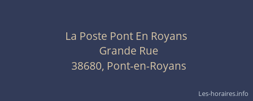 La Poste Pont En Royans