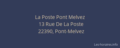 La Poste Pont Melvez