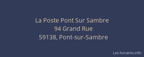 La Poste Pont Sur Sambre