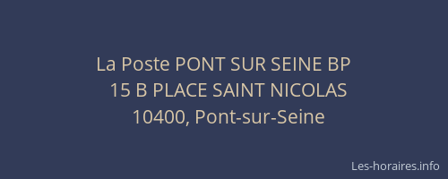 La Poste PONT SUR SEINE BP